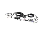 KVM 2 Port USB HDMI Audio Cable Switch Remote Port Selector
