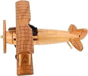 Vintage Wooden Plane Model Airplane Themed Decor Biplane Sculpture Boys and Girls Airplane Toy