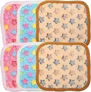 POPETPOP Guinea Pig Bedding Mats 6 Pack Fleece Pet Blankets for Comfortable Nap Spaces