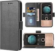 [WWAAYSSXA] Compatible with Nokia 225 4G (Not for Nokia 225 2014) Wallet Case Wrist Strap Lanyard Leather Flip Cover Card Holder Stand Cell Accessories Phone Cases for Nokia 225 4G 2020 Women Men Black