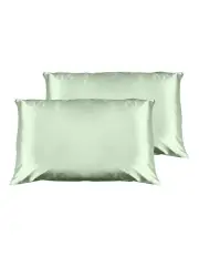 [Casa Decor] Luxury Satin Pillowcase Twin Pack With Gift Box in Sage