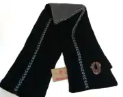 True Religion Jeans Embroidered Thin Knit Cotton Scarf Black TR993