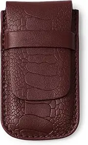 Woodten Luxury Leather Watch Pouch Single Watch Case for Travelling Portable Watch Storage Jewelry Storage Bag(Brown pattern)