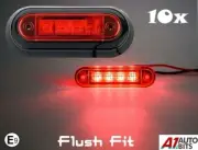 10x Flush Fit Led Red Rear Side Marker Lights Lamps For Kelsa Bar 12V 24V E9