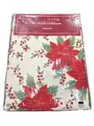 St Nicholas Square Oblong 60x84 Xmas Tablecloth "Winter Splendor" Poinsettias