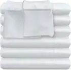 Full Size Flat Sheet Only - White Sheets Bulk 6 Pack for Massage Table, Hospital