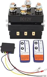 MUNEFE 12V 500A Winch Solenoid Relay Contactor, Winch Relay Contactor Switch, Winch Remote Control Kit for ATV Snowmobile Mowers