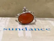 NWT Sundance Catalog Silver “Crowned Red Onyx Ring” Size 7 $128