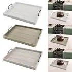 Wood Serving Tray with Handles Breakfast Tray for Kitchen Bathroom Party