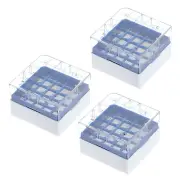 25 Place Centrifuge Tube Freezer Storage Box, 3 Pcs Cryogenic Holder, Blue