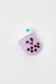 Purple Bubble Tea Design Data Cable Protector