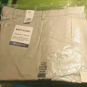 Dockers Men's Pleated Classic Fit EASY KHAKI Pants CLOUD 38 x 34 NEW!