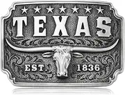 [KOORASY] Western Belt Buckle for Men, Cowboy Antique Texas Longhorn Bull Belt Buckles for Men Women Halloween Christmas