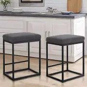 24" Bar Stools Set of 2, Counter Height Bar Stools for Kitchen Island,Modern PU