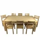 Solid Timber 2m Dining Table with 8 Dining Chairs Dining Set (REDUCED TO CLEAR)