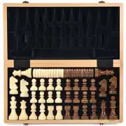 15 Inches Wooden Chess & Checkers Set with B-Chess&Checkers-Weighted Pieces