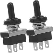 KICHOUSE 2Pcs Heavy Duty Toggle Switch 25A 12V Auto Car Marine Boat 3 Pin Self Reset Rocker Switch for Car Accessories Convenient Toggle Switch Supplies