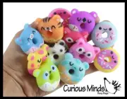 12 Donut Animal Food Mochi Squishy - Kawaii - Cute Individually Wrapped Toys