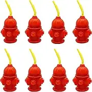 4E's Novelty 10 Pack 12oz Fire Hydrant Straw Cups with Lids - Paw Dog Patrol Party Supplies, Firefighter Birthday Party Favors