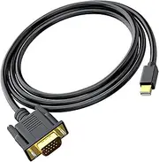 tunghey Mini DisplayPort to VGA Cable, Mini Display Port DP to VGA Cable Adapter Male to Male (Thund-erbolt and Thund-erbolt 2 Port Compatible) for Monitor Display HDTV and Projector (1.8M)
