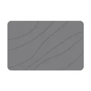New Oriental Hard Diatomite Bath Mat (Lines) 60x39CM Quick Absorption Anti-Bacterial - Dark Grey
