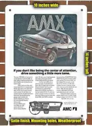 Metal Sign - 1978 AMC AMX_- 10x14 inches