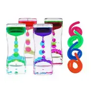 Liquid Motion Bubbler Sensory Toys – 8 Pc Set Bundle Stretchy String Fidget Toys