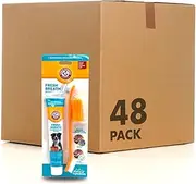 Arm & Hammer for Pets Fresh Breath Kit for Dogs | Contains Toothpaste, Toothbrush & Fingerbrush | Reduces Plaque & Tartar Buildup | Safe for Puppies, 3-Piece Kit, Chicken Flavor | 48 Pack