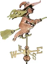 Good Directions Witch Weathervane with Roof Mount, Pure Copper