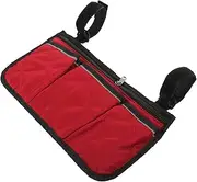 BRIGHTFUFU Outdoor Wheelchair Bag Storage Pouch for Wheelchair Armrest Convenient Wear Side Bag for Scooters Mobility and Walkers Wine