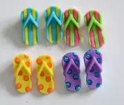 Fab Flop Buttons / Shank Back Summer Beach Flip Flops / Jesse James Dress It Up