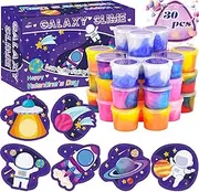 tuupowana 30 Pack Valentines Day Gift Cards with Galaxy Slime Stress Relief Fidget Toy for Kids Party Favor, Classroom Exchange Prizes,Valentine Exchange Gifts, Valentine’s Greeting Cards