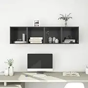 Wall Cabinets 4 pcs Grey 37x37x37 cm Engineered Wood Home Organisation