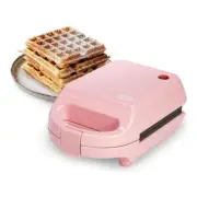 Mini Nonstick Waffle Maker, Perfect for Individual Waffles, Hash Browns, Pink