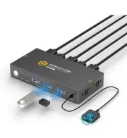 KVM Switches 2 Port 8K@60Hz, GREATHTEK KVM Switch HDMI Share USB Devices With 3