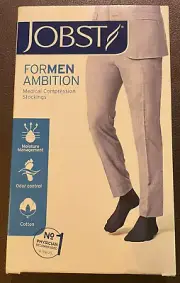 JOBST For Men Ambition Compression Socks Knee 20-30 mmhg Size 6 Black NEW