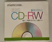 Memorex CD-RW 12X 700MB 80min 3 Pack Slim Jewel