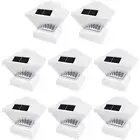 Set of 8 White Color Square Solar Light Post Cap 4x4 PVC Fence Style 246WX8