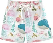 [ODAWA] Cute Whimsical Sea Creatures Kids Swimwear Little Boys Quick Dry Swimsuit for Ages 2-12, Cute Whimsical Sea Creatures, 8 Years