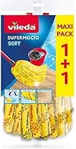 Vileda SuperMocio Soft Mop Replacement Head, Mop Head Made of 30% Microfibre, Efficient Against Greasy Dirt and Stains, Value Pack of 2
