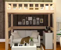 在飛比找樂天市場購物網優惠-高架床架子公寓成人兒童學生小護型省空間多功能組合實木上床下桌