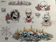 Tattoo flash, #401 C thru #600 C J.D. Crowe color sheets, Spaulding & Rogers