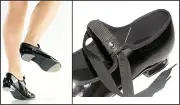 So Danca TA35 Black Patent Snap Op/Snap Off Tap Shoe New Shoes Girls Sz 10.5S