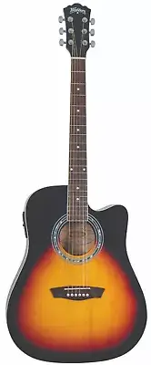 WASHBURN WA90CE Dreadnought Acoustic Electric Guitar Sunburst FREE SHIPPING!