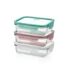 Glasslock 3pc Set-Rectangular Containers | 400ml