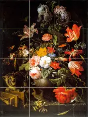 Art Mural Ceramic Flowers Backsplash Decor Tile #270