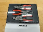 Snap-on Tools USA NEW ORANGE 3pc Soft Grip Slip Joint Pliers Lot Set PL346ACFO