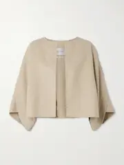 [Max Mara] Max Mara - Ovada Cropped Wool And Cashmere-blend Felt Jacket - Sand - UK 10 UK 10 Neutrals