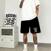 Brand Summer Fashion Handsome Shorts Sports Pants Korean Ruan Men Cropped Loose