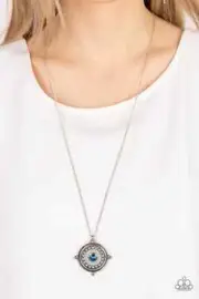 Paparazzi Jewelry Accessories - Compass Composure - Blue Necklace - NEW!!